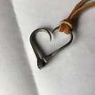 Horseshoe Nail Offset Heart  Necklace Western Horse Handmade Darby Creations