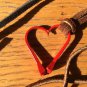 Painted Horseshoe Nail Offset Heart Necklace Western Horse Handmade Red, Pink