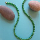 Dark Green Jade Necklace. 6mm Round Beads. Natural Jade Gem Stone Necklace.