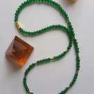Classic Dark Green Jade and Brass Necklace. Inspired by Ancient Sumeria.