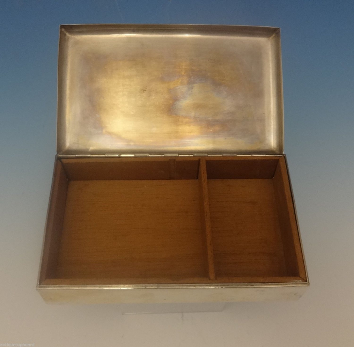 Cartier Sterling Silver Cigarette Box Wood Lined 6