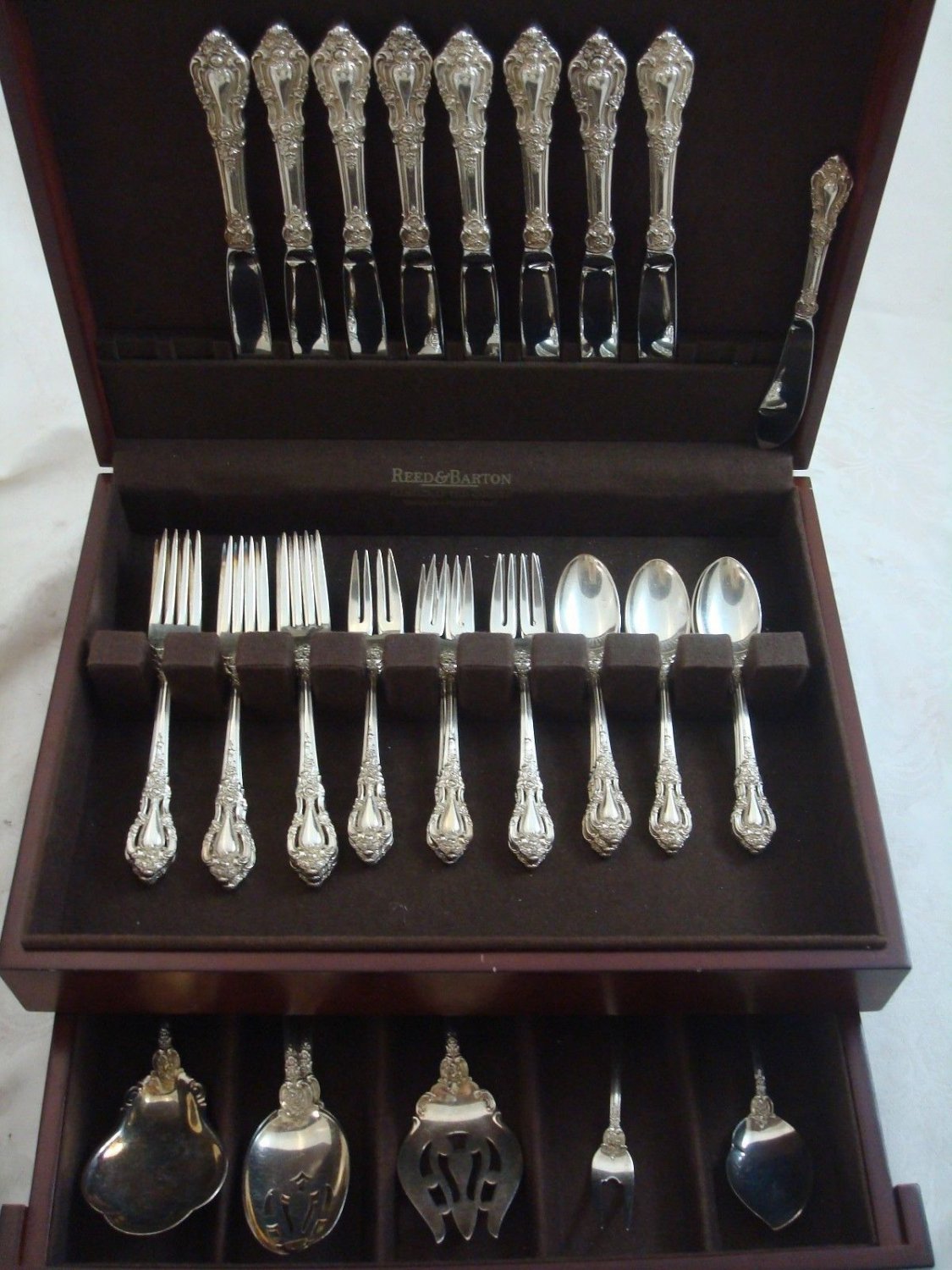 Eloquence by Lunt Sterling Silver Flatware Service For 8 Set 51 Pieces