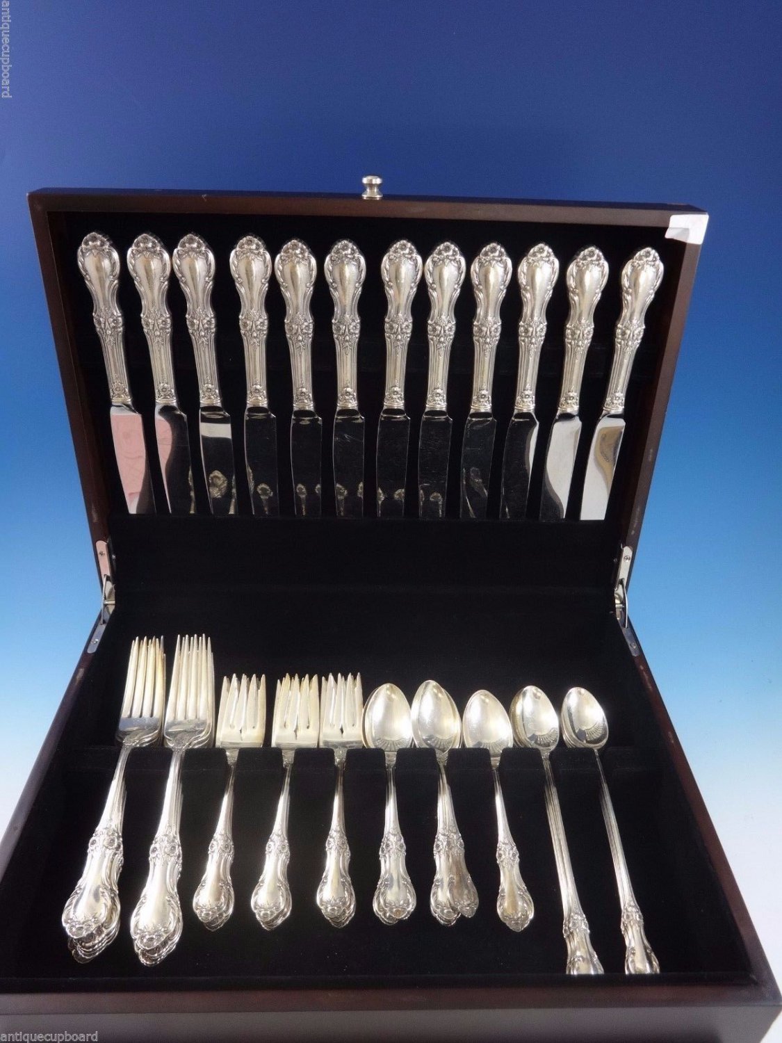 Wild Rose by International Sterling Silver Flatware Service 12 Set ...