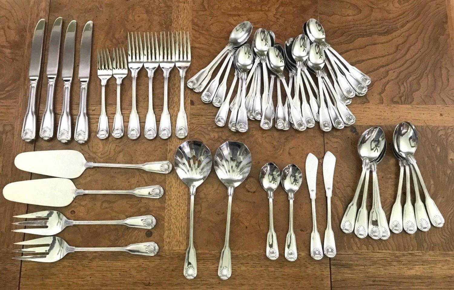 Lot 60pc ENGLISH SHELL Flatware & Serving Towle Supreme Cutlery ...