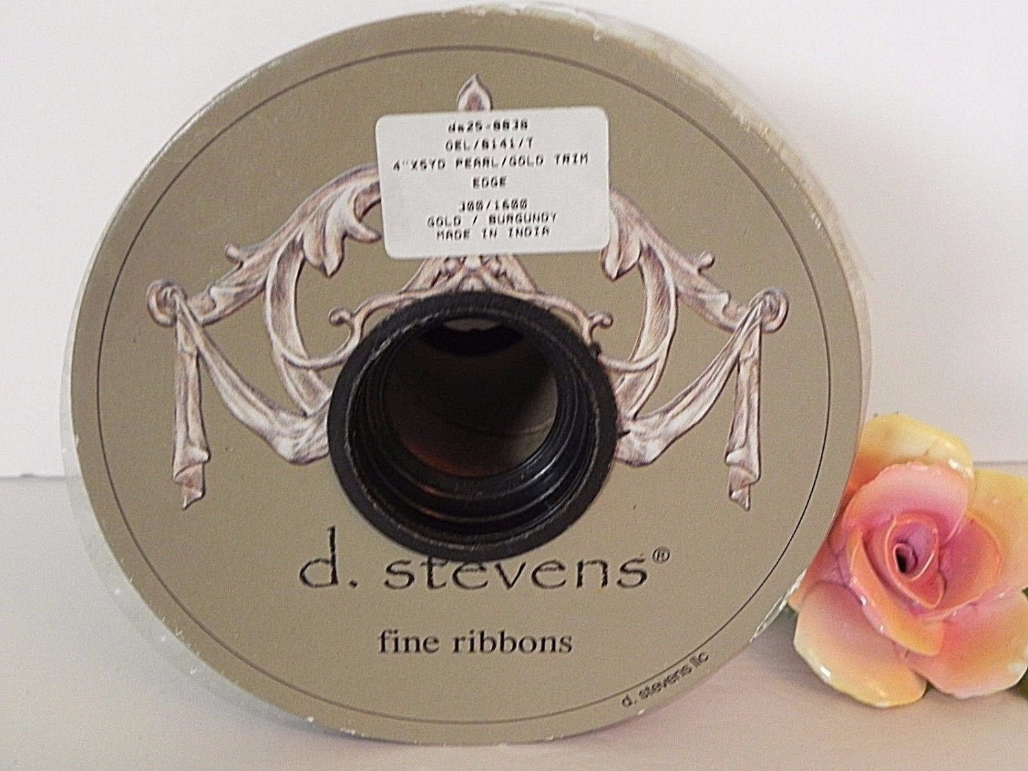 Luxury d. Stevens PEARL GOLD BURGUNDY Fine Ribbon Gift Holiday Decor 4