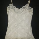Volume One Women's White Lace Camisole Tank Top Size Large