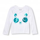 NWT The Children's Place Girl White Panda Face Long Sleeve Shirt 2T