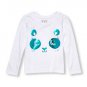 NWT The Children's Place Girl White Panda Face Long Sleeve Shirt 2T