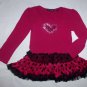 Temped Girls Pink Sequin Heart Long Sleeve Black Tutu Dress Size 5