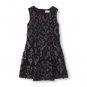 NWT The Children's Place Girls Black Faux-Leather Embroidered Lace Dress Size 4