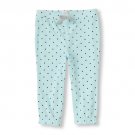NWT The Children's Place Girls Blue Polka Dot Knit Jogger Pants Size 4T