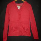 Billabong Women's Red Hooded Cardigan Sweater Size Medium