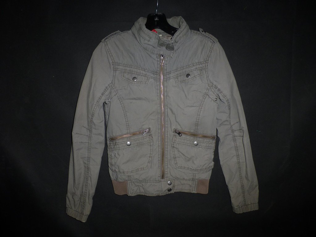 H&M Divided Womens Gray Spring Fall Bomber Jacket Size 2
