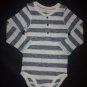 NWOT Lindex Boutique Baby Boy Long Sleeve Blue White Striped Bodysuit 12-18 M