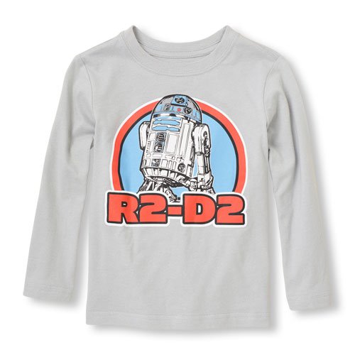 NWT Star Wars R2-D2 Boys Gray Long Sleeve Shirt Size 2T