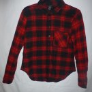 Rue 21 Womens' Red Plaid Long Sleeve Flannel Button Down Shirt Size Small