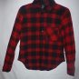 Rue 21 Womens' Red Plaid Long Sleeve Flannel Button Down Shirt Size Small