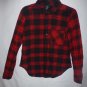 Rue 21 Womens' Red Plaid Long Sleeve Flannel Button Down Shirt Size Small