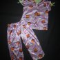 Nickelodeon Dora The Explorer Girls Purple Silky Short Sleeve Pajamas Set Size 4