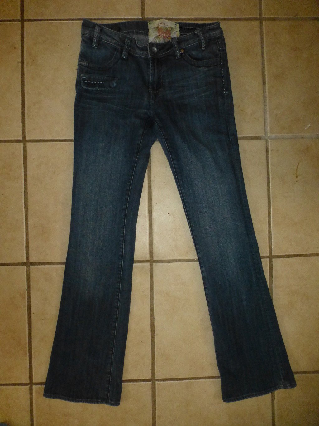 New London Junior Womens Blue Denim Boot Cut Jeans Size 27 3/4