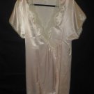 Tiffany's Closet Women's Pink Silky Satin Lace Robe & Night Gown Set Size Large
