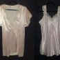 Tiffany's Closet Women's Pink Silky Satin Lace Robe & Night Gown Set Size Large