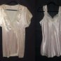Tiffany's Closet Women's Pink Silky Satin Lace Robe & Night Gown Set Size Large