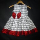Moo Boo's Girls Black White Plaid Sleeveless Christmas Holiday Silk Dress Size 6