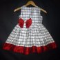 Moo Boo's Girls Black White Plaid Sleeveless Christmas Holiday Silk Dress Size 6