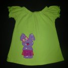 Boutique Baby Girls Green Ballerina Bunny Easter Tunic Shirt Size M 6-12 Months