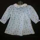Carter's Baby Girl Blue Floral Long Sleeve Velour Dress 9 Months