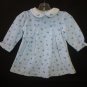 Carter's Baby Girl Blue Floral Long Sleeve Velour Dress 9 Months