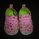 Rugged Bear Baby Girls Pink Floral Crib Shoes Sneakers Size 3