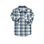 NWT Crazy 8 Blue Green Plaid Boys Long Sleeve Button Down Shirt Small 5-6