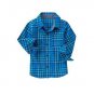 NWT Crazy 8 Blue Plaid Boys Long Sleeve Flannel Button Down Shirt 3T