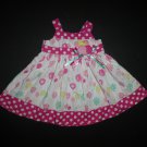 Wonderkids Baby Girls White Pink Sleeveless Birthday Balloons Dress 12 Months