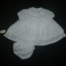 Catimini Baby Girl White Short Sleeve Dress & Bloomers 3 Months Easter