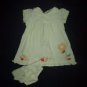 Catimini Baby Girl White Short Sleeve Dress & Bloomers 3 Months Easter