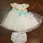 Catimini Baby Girl White Short Sleeve Dress & Bloomers 3 Months Easter