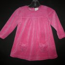 H&M Baby Girl Pink Long Sleeve Velour Dress 6-9 Months