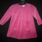 H&M Baby Girl Pink Long Sleeve Velour Dress 6-9 Months