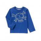 NWT Crazy 8 Baby Boy Blue Skull Long Sleeve Shirt 6-12 Months