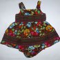 Ashley Ann Baby Girls Brown Floral Sleeveless Dress & Bloomers 12 Months