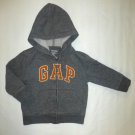 Baby Gap Boys Gray Hooded Logo Hoodie Sweater 18-24 Months