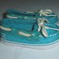 Sperry Top-Sider Baby Girls Turquoise Sparkle Boat Shoes Size 2