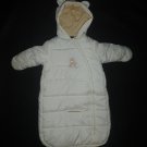 Faded Glory Baby Girls White Car Seat Bunting Snowsuit 3-6 Months