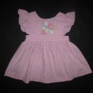 Samara Girls Pink Sleeveless Plaid Gingham Seersucker Bumble Bee Dress Size 3T
