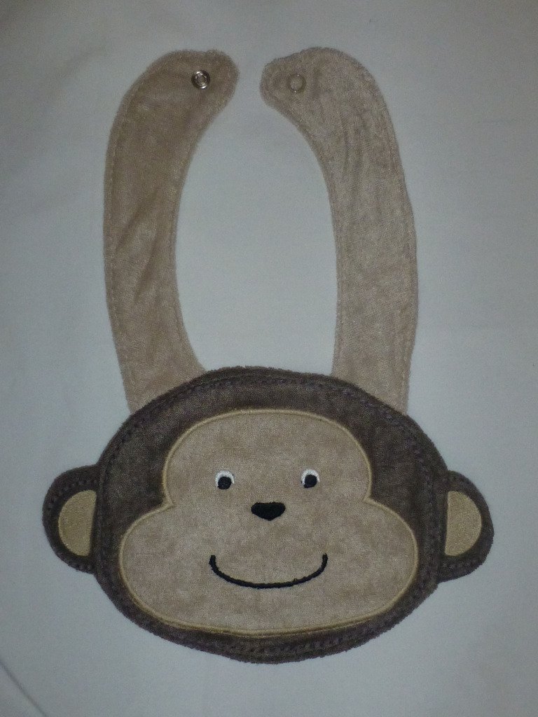 NEW Carter's Brown Monkey Baby Boys Terry Cloth Teething Drool Bib