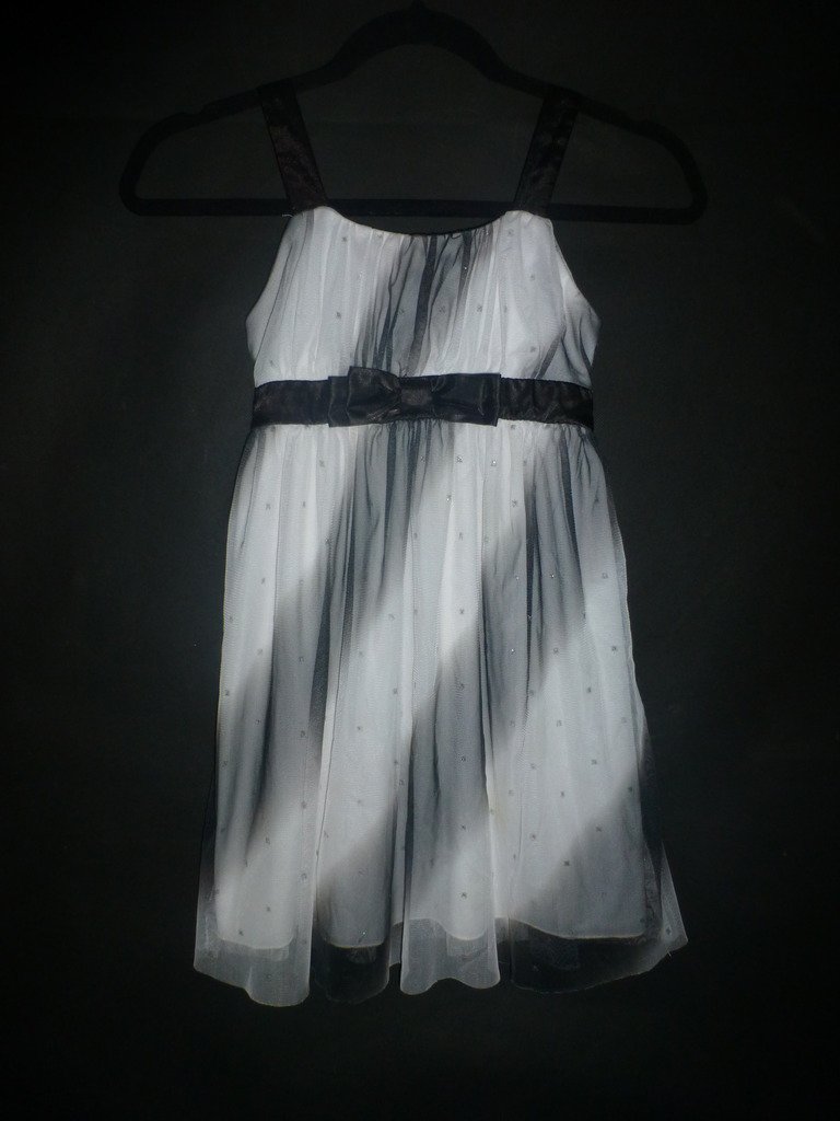 Holiday Editions Black White Silver Sequin Girls Christmas Holiday Dress 7-8