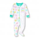 NWT The Childrens Place Girl Snowflake Footed Cotton Sleeper Pajamas 2T 3T 4T 5T